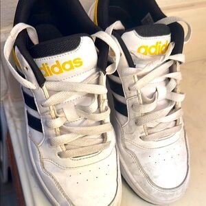 Boys Adidas White and Black Classic Sneakers